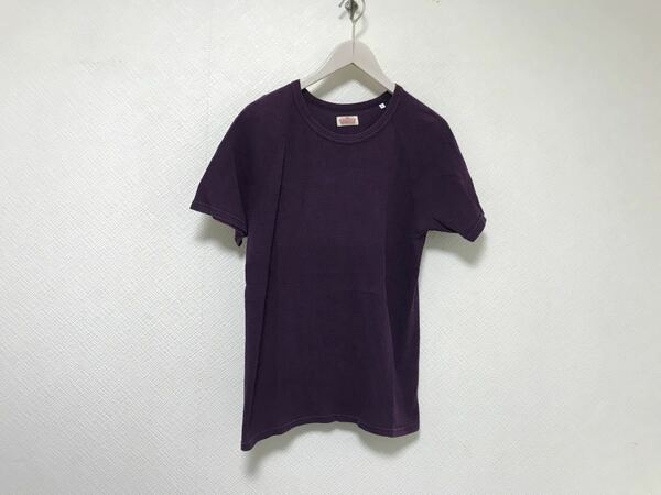 本物ハリウッドランチマーケットHRMコットンストレッチ半袖Tシャツメンズサーフアメカジビジネススーツ紫パープル4日本製XL