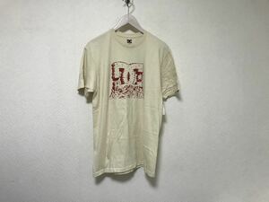 新品未使用本物ディーシーDCコットンプリント半袖TシャツメンズサーフアメカジミリタリーストリートスケーターベージュMメキシコ製