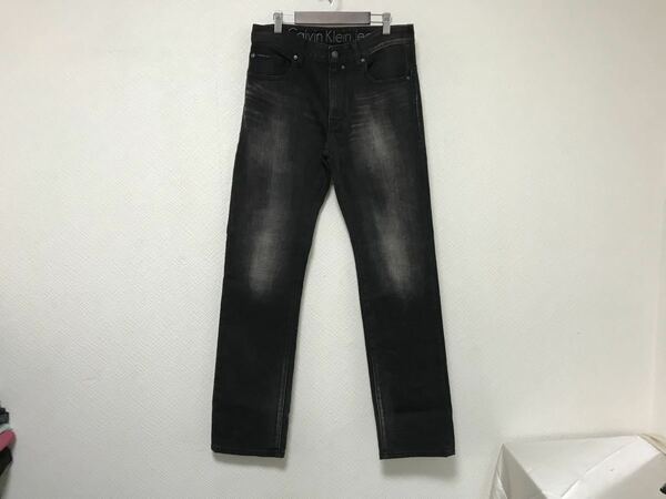 本物カルバンクラインジーンズCalvinKleinjeansコットンデニムパンツミリタリーアメカジサーフワークビジネススーツメンズ黒ブラック77M