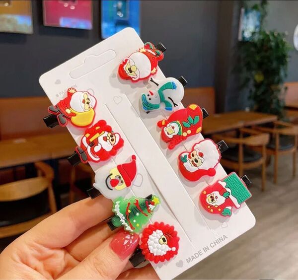 ヘアクリップ ヘアピン 髪留め ヘアアクセサリー クリスマス サンター