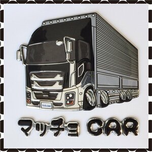 【マッチョCAR 3Dデカール】★大型トラックバージョン 3D 立体ステッカー タイプAF（DS-MC-IGI-BK）★曲面にも貼れる！