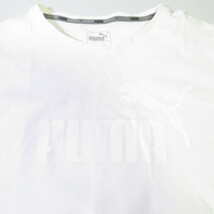 古着 レディースL PUMA/プーマ Tシャツ 半袖 スポーツMIX カジュアル 同色ロゴ ホワイト 592993_画像4