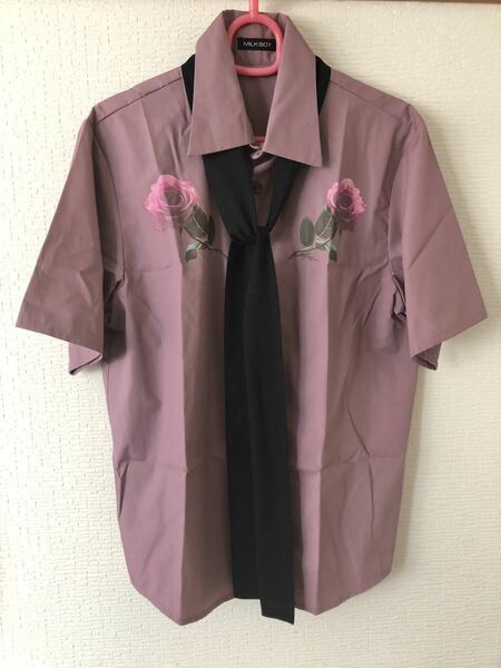 milkboy ROSE SHIRTS バラ ローズ リボン シャツ ワインレッド