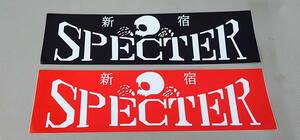 ★新宿スペクター★新宿SPECTER横向きドクロ赤白、白黒ステッカー2枚セット★ハコスカ★ケンメリ★旧車會★暴走族★Z1Z2★昭和★当時物★