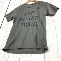 MENs S ノースフェイス × 阿蘇ラウンドトレイル トレイルランニング大会 限定Tシャツ 速乾 NORTH FACE ブラウン系_画像4