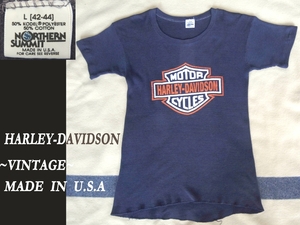 70s 80s ビンテージ HARLEY DAVIDSON サーマル Tシャツ northern summit ハーレー USAアメリカ製ガーメンツ VINTAGE マッコイズ model
