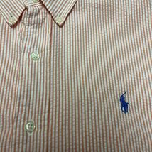 Ralph Lauren ラルフローレン 半袖ボタンダウンシャツ ストライプ シアサッカー L_画像5
