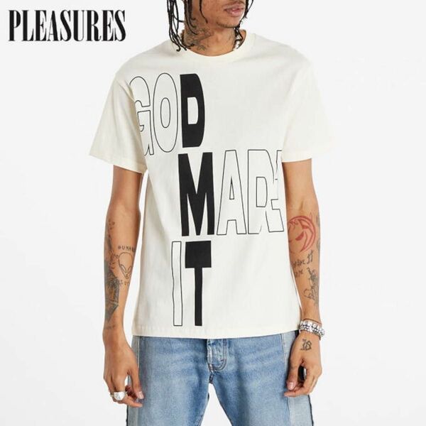 SALE 新品 正規 Ｌ プレジャーズ PLEASURES GOD MADE IT Ｔシャツ ストリート US買付け ユニセックス