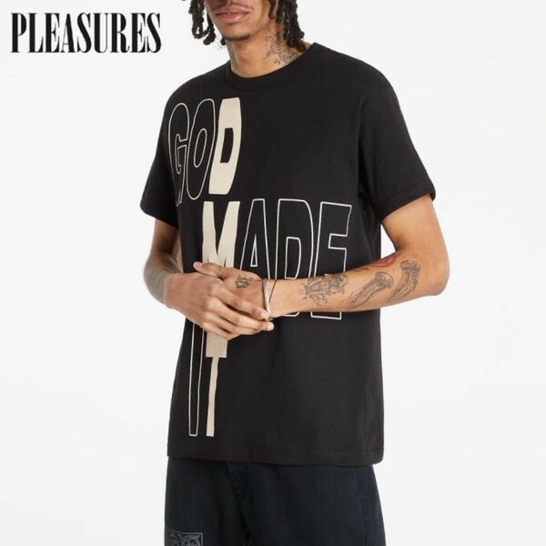 SALE 新品正規 Ｌ プレジャーズ PLEASURES GOD MADE IT Ｔシャツ バックプリント 半袖Tシャツ USA