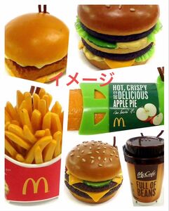 マクドナルドフードストラップ 第1弾 全6種　マクドナルド　ハンバーガーポテトアップルパイ　アメリカン雑貨