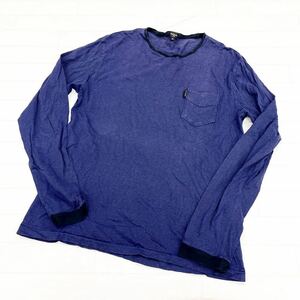 1144◎ Paul Smith JEANS ポール スミス ジーンズ トップス tシャツ カットソー 長袖 ボーダー クルーネック ブルー パープル メンズL