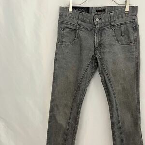 BLUE WAY JEANS ブルーウェイ ジーンズ デニム パンツ ボトムス デザイン ブラック 黒 グレー サイズL 32 日本製