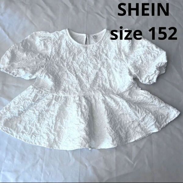 SHEIN パフスリーブ　ペプラム　カットソー　XS