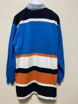 90's Burberrys ラガーシャツ ボーダー ポロシャツ 長袖 バーバリー イングランド製 ENGLAND M ヨーロッパヴィンテージ Vintage 青_画像2