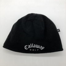 【美品】キャロウェイ リバーシブルニット帽 黒×白 フリース ゴルフウェア Callaway_画像3