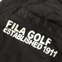 【美品】フィラゴルフ パンツ 黒 ブロックチェック地模様 裏地付き ウエストゴム 裾ドローコード メンズ L ゴルフウェア FILA GOLF_画像10