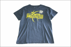 【L】 18's Blue Tシャツ コットン プリント MICHIGAN NCAA FINAL FOUR ビンテージ ヴィンテージ USA 古着 オールド IB1189