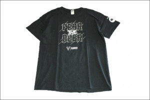 【L】 GILDAN ギルダン Tシャツ コットン 黒 プリント FEAR THE DEER ビンテージ ヴィンテージ USA 古着 オールド IB1193