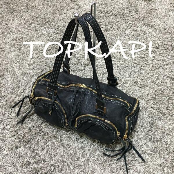 TOPKAPI 本革バッグ 肩掛け 黒 ミニボストン