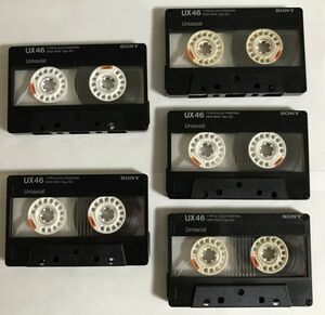 カセットテープ　SONY　UX46　ハイポジ　TYPEⅡ　爪あり　5本セット