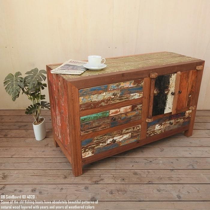 Sideboard 101cm One of a kind RWSB4D2D101D Console table Boat wood Old ship wood Reclaimed boat furniture Solid wood, Handmade items, furniture, Chair, chest of drawers, chest