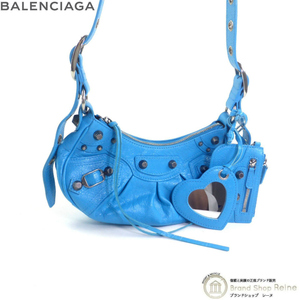 バレンシアガ （BALENCIAGA） Le Cagole ル・カゴール XS アリーナラムスキン ショルダー バッグ 671309 ブルー×シルバー金具（新品）