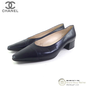 シャネル （CHANEL） レザー パンプス 靴 ＃38 ブラック（中古）