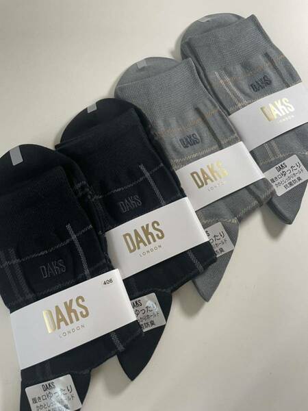 406 DAKS ダックス ブランドソックス ビジネスソックス 紳士 靴下 4足組 メンズ 百貨店　カジュアルソックス　ダックスロンドン