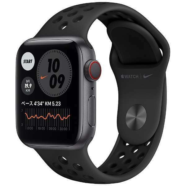 ◆新品未開封 アップル Apple Watch Nike Series 6（GPS + Cellularモデル）【M07E3J/A】[-40mmアルミケース/黒Nikeスポーツバンド] 保証付
