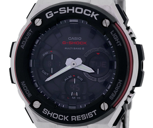 [ стоит посмотреть USED] Casio (CASIO)ji- амортизаторы (G-SHOCK)ji- steel (G-STEEL) солнечные радиоволны часы мужской SS/ полимер красный GST-W100D-1A4JF