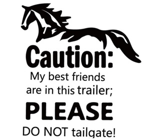 Horse Trailer ステッカー Caution My Best Friendsステッカー 安全警告デカール キャンパー装飾 (ブラック、10インチx12インチ)