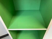 カラーボックス グリーン 緑 昭和レトロ ポップ インテリア 棚 収納 正方形 3段 引き出し_画像8