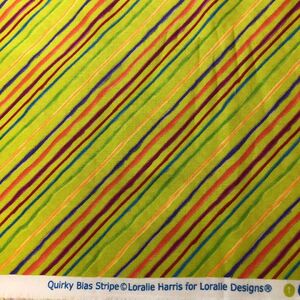 ロラライハリス Quirky Bias Stripeライム生地