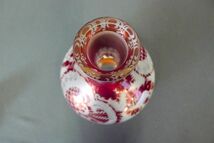 T011 ボヘミアンガラス 赤い色被せ切子 グラヴィール彫刻レースカット 蓋物花瓶 飾り壷 オリジナル 伝統的ガラス工芸 廃盤希少/80_画像6