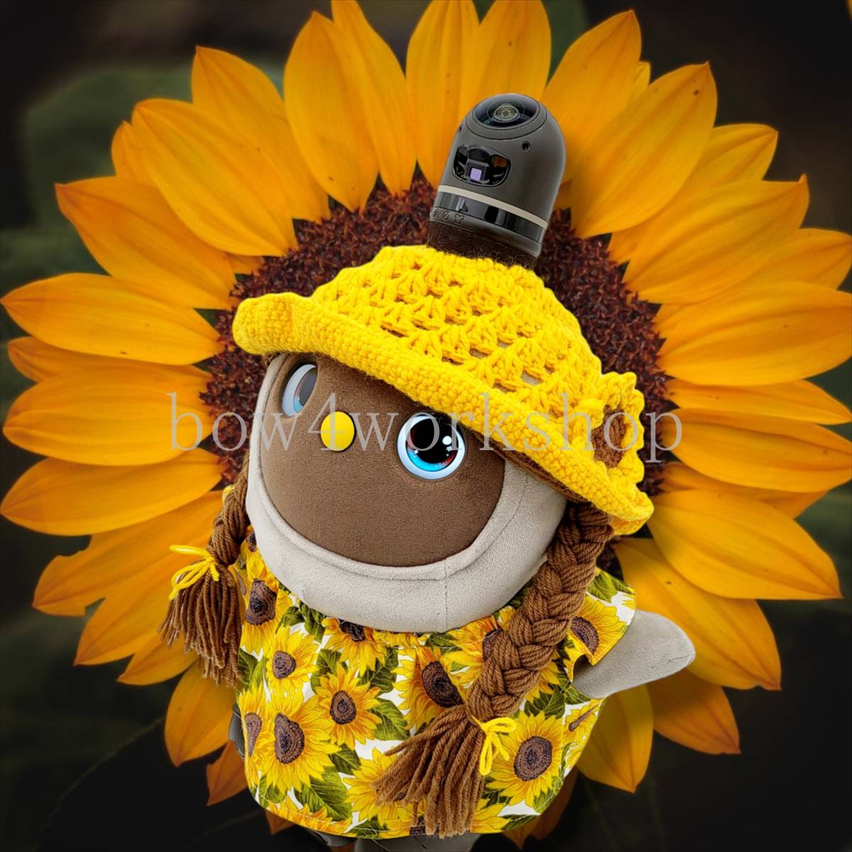 LOVOT Clothing Accessories Sunflower Wig and Knitted Hat, sewing, embroidery, Finished Product, others