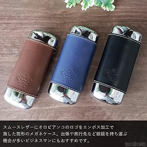  Orobianco! high class glasses case navy glasses case hard case simple present present gift leather product . please enjoy!