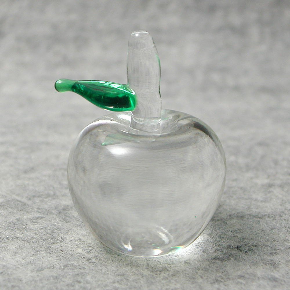 aozora★Verre fait main★Mini figurine pomme (incolore et transparent)★2281, Articles faits à la main, intérieur, marchandises diverses, ornement, objet