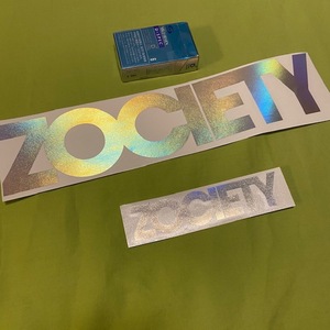 V1 ZOCIETY ゾサエティ シルバーネオクローム バナー 抜きステッカー 2枚セット★USDM S30 S130 Z31 Z32 Z33 Z34 フェアレディZ