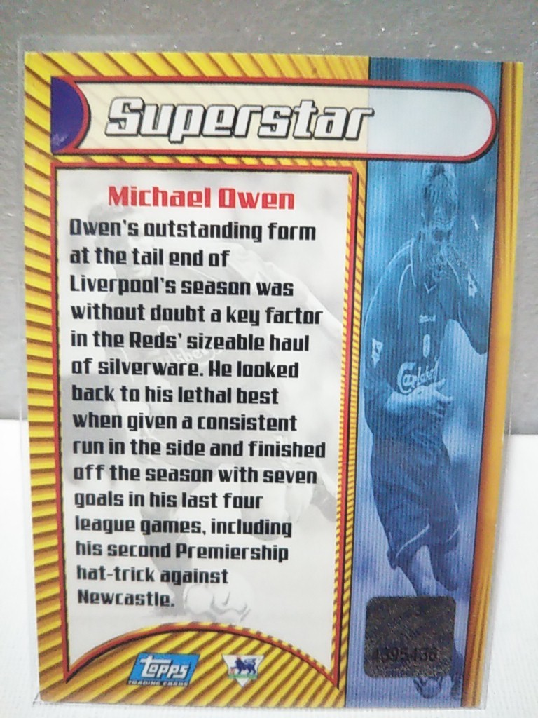 難あり 角折れ 2002 TOPPS PREMIER GOLD Michael Owen AUTO マイケル