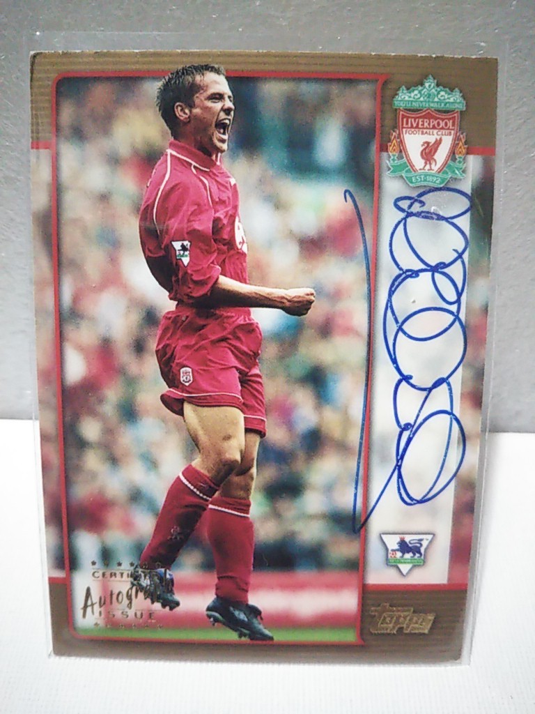 難あり 角折れ 2002 TOPPS PREMIER GOLD Michael Owen AUTO マイケル