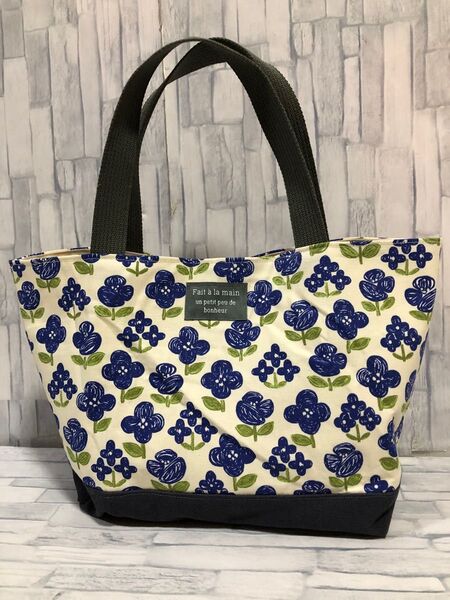 トートバッグ 帆布 花柄