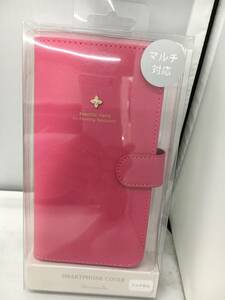 アフタヌーンティー ブック型 手帳型 スマホケース スマホカバー マルチ対応 ピンク GG32 マルチフォンM