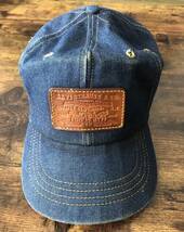 濃紺 70s levis vintage デニム キャップ リーバイス ヴィンテージ インディゴ 帽子 cap denim indigo 501xx 506 507 大戦 後付け_画像1