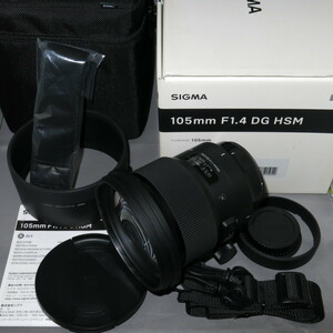 【美品】SIGMAシグマ　キヤノンEF用105mmF1.4DG(A)　CanonキヤノンEFマウント(キャノン）★NO.6973