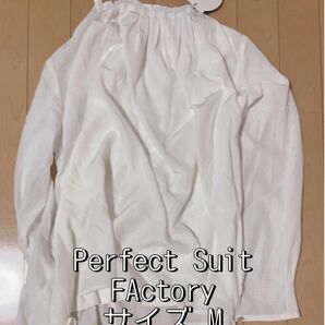 Perfect Suit FActory ブラウス トップス オフィス 就活 オフ ホワイト 長袖 M