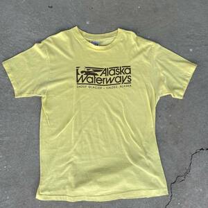 ビンテージ　90s　ヘインズ　プリント　Tシャツ　alaska waterways　USA製　230815