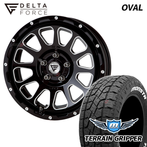 4本セット DELTA FORCE OVAL 16x7.0J 5/114.3 +35 BSM MONSTA TERRAIN GRIPPER A/T 215/70R16 ホワイトレター デリカD5