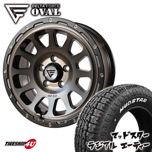 4本セット DELTA FORCE OVAL 16x7.0J 5/114.3 +35 +42 MSP MUDSTAR RADIAL A/T 215/65R16 ホワイトレター デリカD5