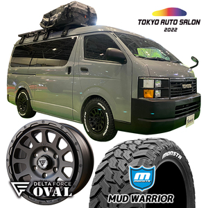 4本セット DELTA FORCE OVAL 16x7.0J 6/139.7 +38 MB MONSTA MUD WARRIOR M/T 215/70R16 ホワイトレター ハイエース