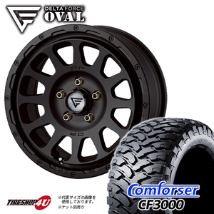 4本セット DELTA FORCE OVAL 17x8.0J 5/127 +40 MB COMFORSER CF3000 M/T 33x12.50R17 ブラックレター ジープ ラングラー JL JK